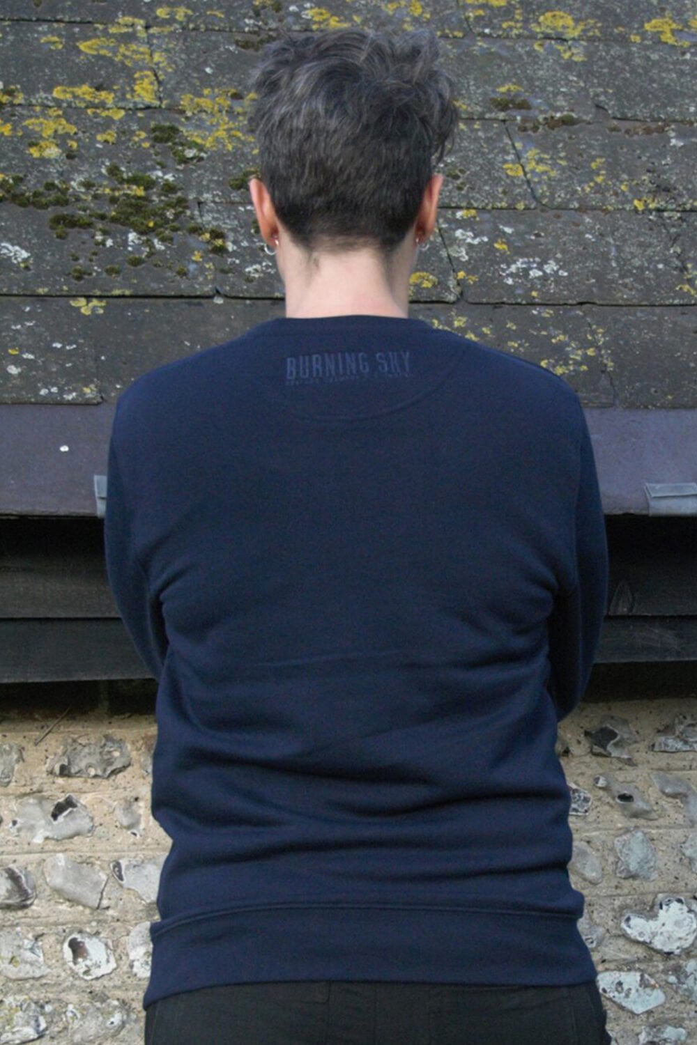 Unisex Crew Neck Brushed Sweatshirt - French Navy - Image 2