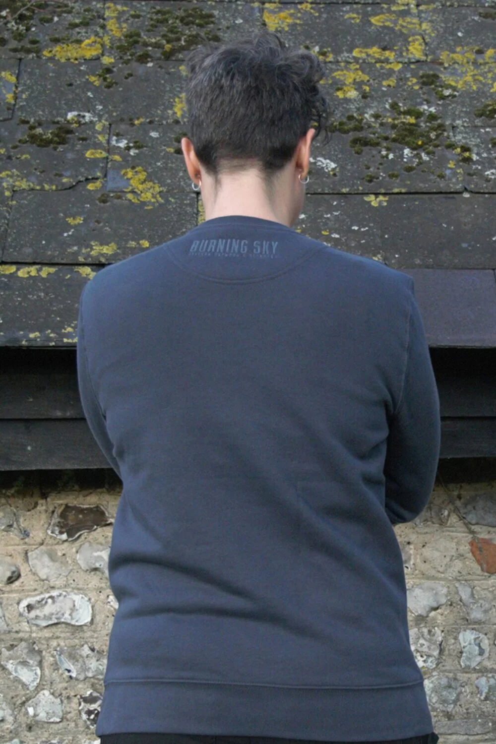 Unisex Crew Neck Brushed Sweatshirt - India Ink Grey - Image 2